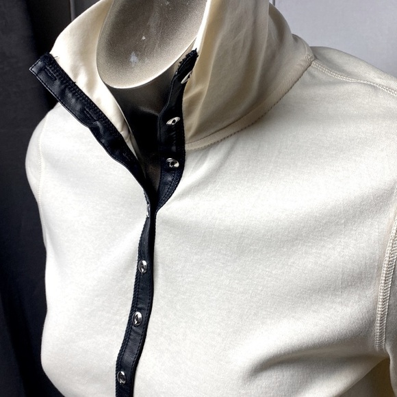 Chap Button Down Neck Winter Cream Sweater Work Dress Up or Down Size Large G\G - Picture 5 of 13